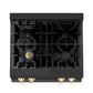 ZLINE Autograph Edition 30 in. Porcelain Rangetop with 4 Gas Burners in Black Stainless Steel and Accents (RTBZ-30)