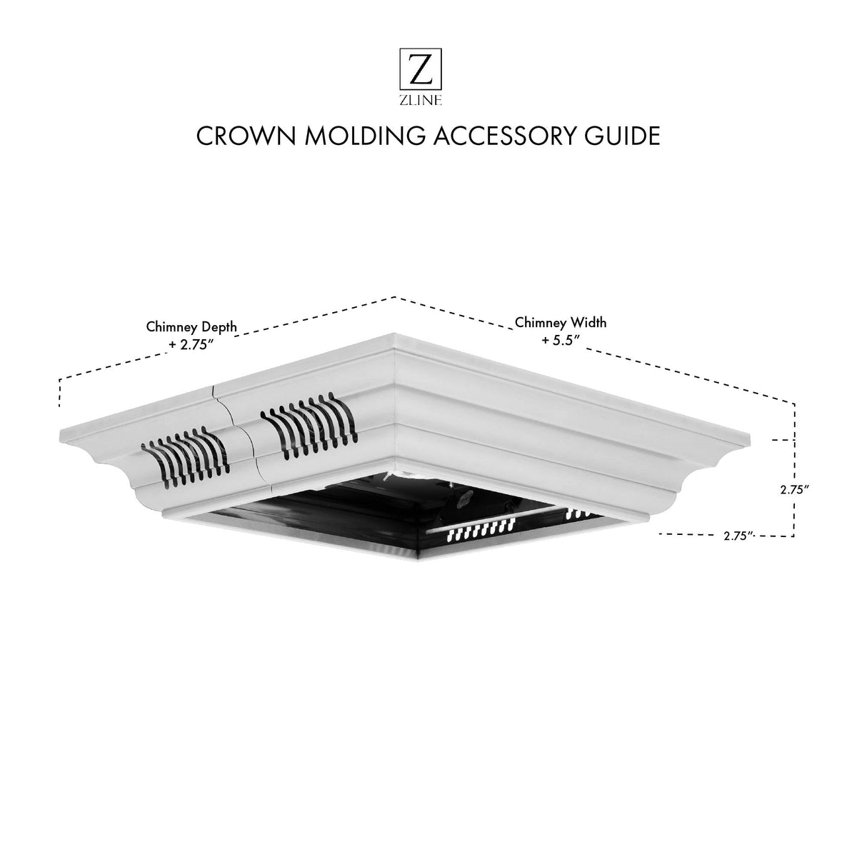 ZLINE Crown Molding in Stainless Steel with Built-in Bluetooth Speakers (CM6-BT-GL9i) - MyBBQDirect