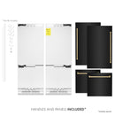 ZLINE 60 in. Autograph Edition 32.2 cu. ft. Built-in 4-Door French Door Refrigerator with Internal Water and Ice Dispenser in Black Stainless Steel with Champagne Bronze Accents (RBIVZ-BS-60-CB) - MyBBQDirect