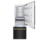 ZLINE 30 in. Autograph Edition 16.1 cu. ft. Built-in 2-Door Bottom Freezer Refrigerator with Internal Water and Ice Dispenser in Black Stainless Steel with Champagne Bronze Accents (RBIVZ-BS-30-CB)