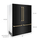 ZLINE 60 in. Autograph Edition 32.2 cu. ft. Built-in 4-Door French Door Refrigerator with Internal Water and Ice Dispenser in Black Stainless Steel with Champagne Bronze Accents (RBIVZ-BS-60-CB) - MyBBQDirect