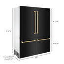 ZLINE 60 in. Autograph Edition 32.2 cu. ft. Built-in 4-Door French Door Refrigerator with Internal Water and Ice Dispenser in Black Stainless Steel with Champagne Bronze Accents (RBIVZ-BS-60-CB) - MyBBQDirect