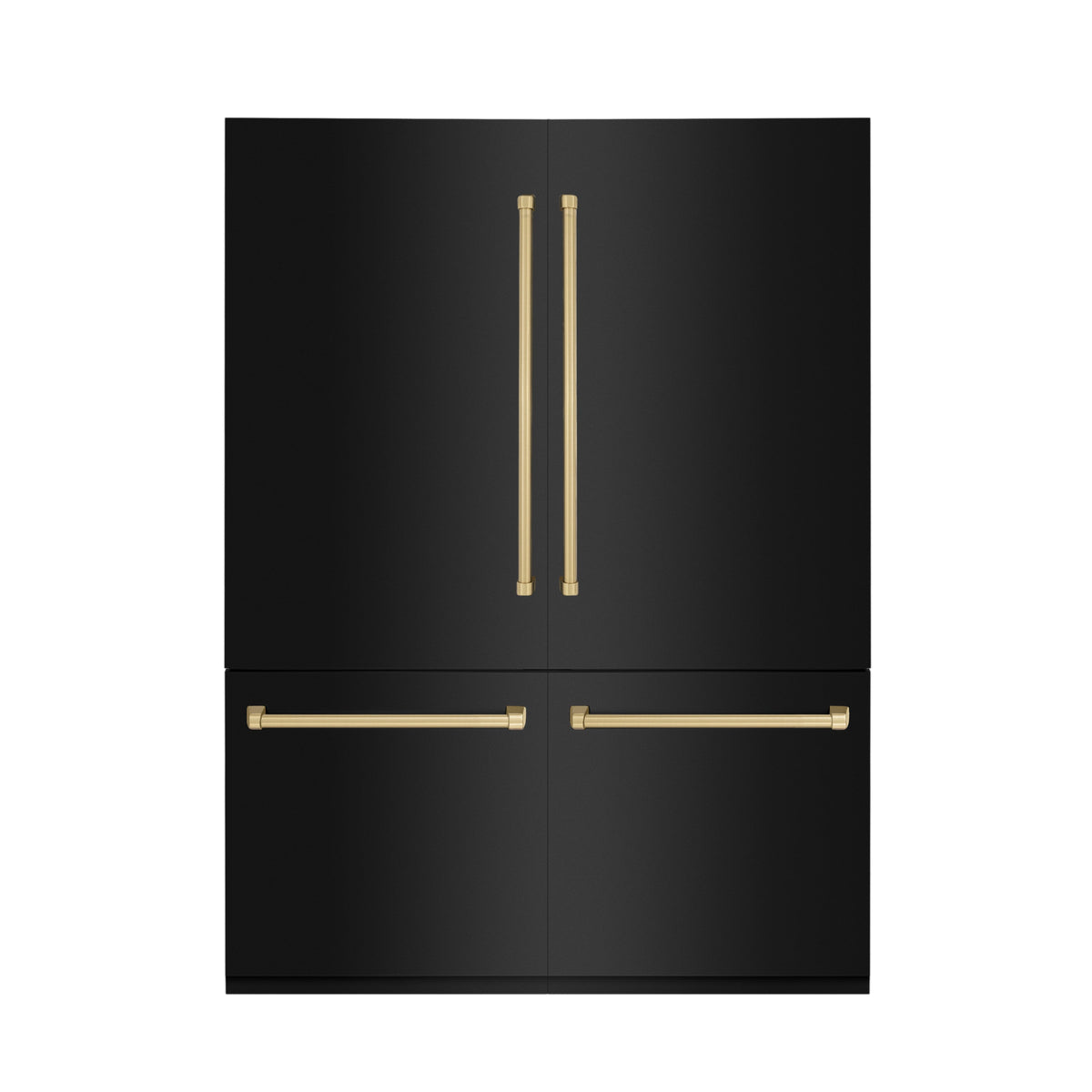 ZLINE 60 in. Autograph Edition 32.2 cu. ft. Built-in 4-Door French Door Refrigerator with Internal Water and Ice Dispenser in Black Stainless Steel with Champagne Bronze Accents (RBIVZ-BS-60-CB) - MyBBQDirect
