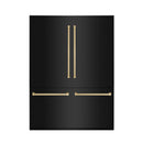 ZLINE 60 in. Autograph Edition 32.2 cu. ft. Built-in 4-Door French Door Refrigerator with Internal Water and Ice Dispenser in Black Stainless Steel with Champagne Bronze Accents (RBIVZ-BS-60-CB) - MyBBQDirect
