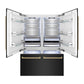 ZLINE 60 in. Autograph Edition 32.2 cu. ft. Built-in 4-Door French Door Refrigerator with Internal Water and Ice Dispenser in Black Stainless Steel with Champagne Bronze Accents (RBIVZ-BS-60-CB) - MyBBQDirect