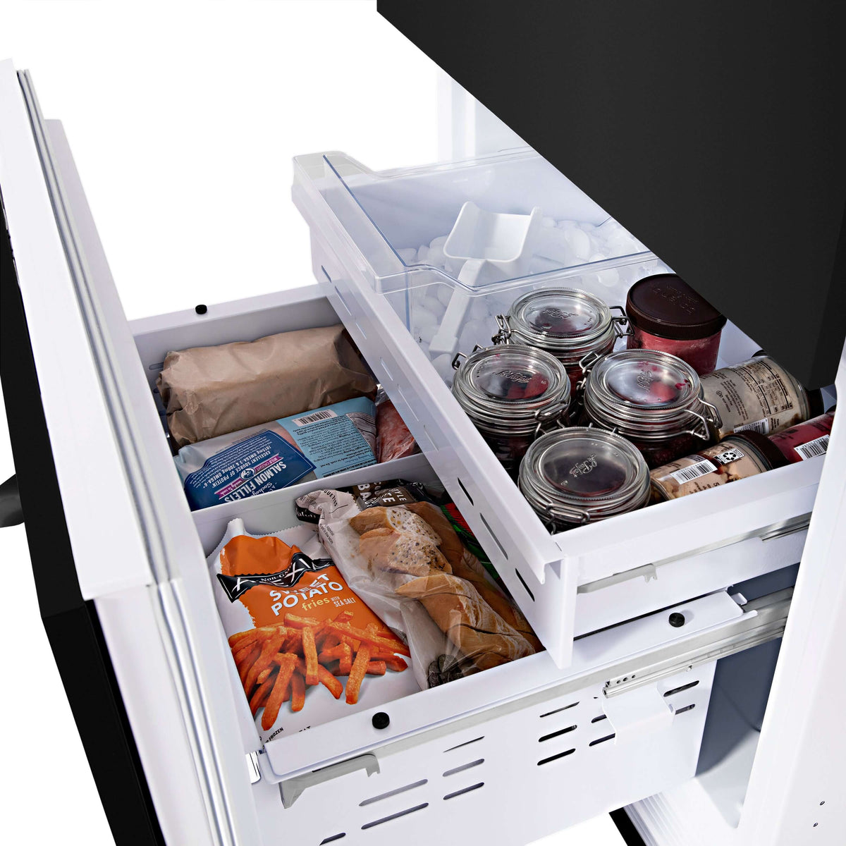 ZLINE 30 in. 16.1 cu. ft. Built-In 2-Door Bottom Freezer Refrigerator with Internal Water and Ice Dispenser in Black Stainless Steel (RBIV-BS-30) - MyBBQDirect