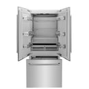 ZLINE 36 in. 19.6 cu. ft. Built-In 3-Door French Door Refrigerator with Internal Water and Ice Dispenser in Stainless Steel (RBIV-304-36) - MyBBQDirect