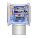 ZLINE 36 in. 19.6 cu. ft. Built-In 3-Door French Door Refrigerator with Internal Water and Ice Dispenser in Stainless Steel (RBIV-304-36) - MyBBQDirect