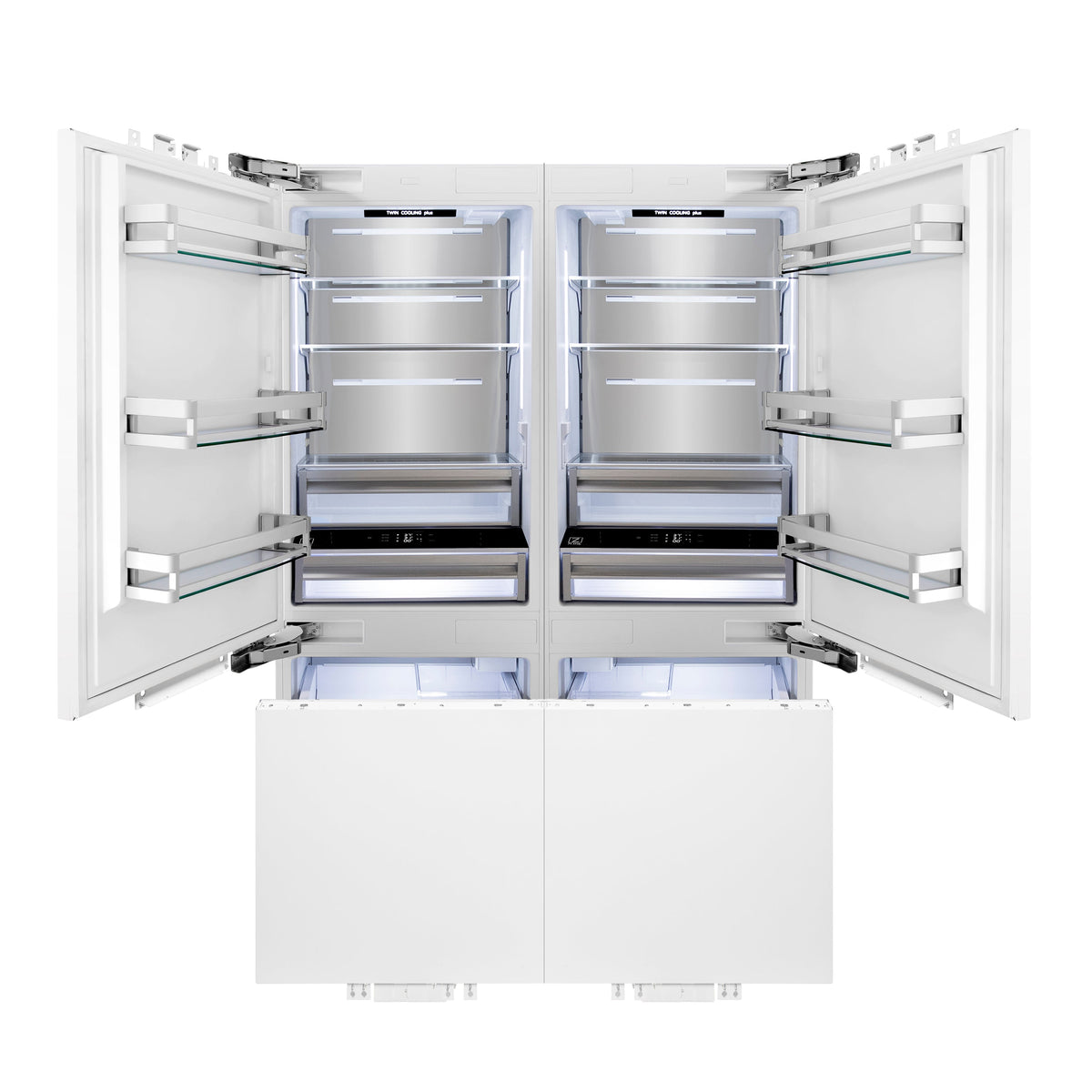 ZLINE 60 in. 32.2 cu. Ft. Panel Ready Built-In 4-Door French Door Refrigerator with Internal Water and Ice Dispenser (RBIV-60) - MyBBQDirect