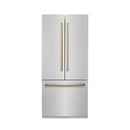 ZLINE 36 in. Autograph Edition 19.6 cu. ft. Built-in 2-Door Bottom Freezer Refrigerator with Internal Water and Ice Dispenser in Stainless Steel with Champagne Bronze Accents (RBIVZ-304-36-CB)
