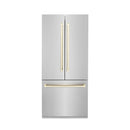ZLINE 36” Autograph Edition 19.6 cu. ft. Built-in 2-Door Bottom Freezer Refrigerator with Internal Water and Ice Dispenser in Stainless Steel with Polished Gold Accents (RBIVZ-304-36-G) - MyBBQDirect