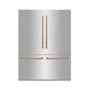 ZLINE 60 in. Autograph Edition 32.2 cu. ft. Built-in 4-Door French Door Refrigerator with Internal Water and Ice Dispenser in Stainless Steel with Champagne Bronze Accents (RBIVZ-304-60-CB)