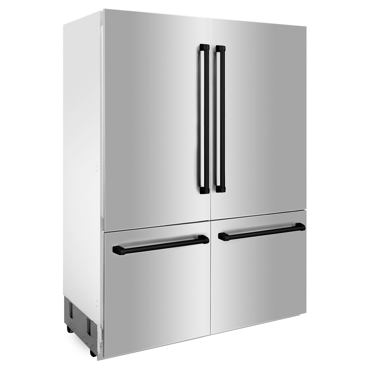 ZLINE 60 in. Autograph Edition 32.2 cu. ft. Built-in 4-Door French Door Refrigerator with Internal Water and Ice Dispenser in Stainless Steel with Matte Black Accents (RBIVZ-304-60-MB) - MyBBQDirect