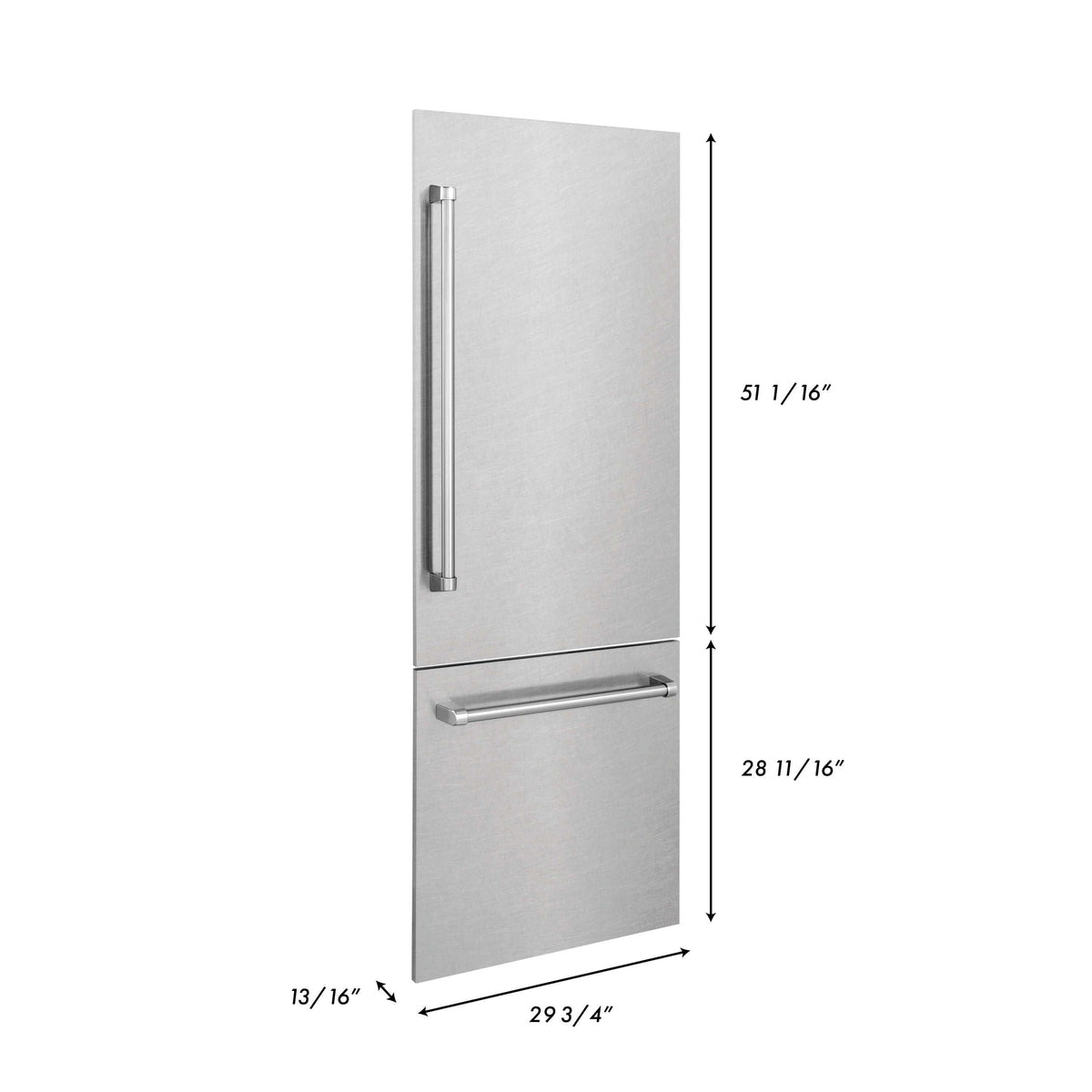Panels & Handles Only- ZLINE 30 in. Refrigerator Panels in Fingerprint Resistant Stainless Steel for a 30 in. Buit-in Refrigerator (RPBIV-SN-30) - MyBBQDirect
