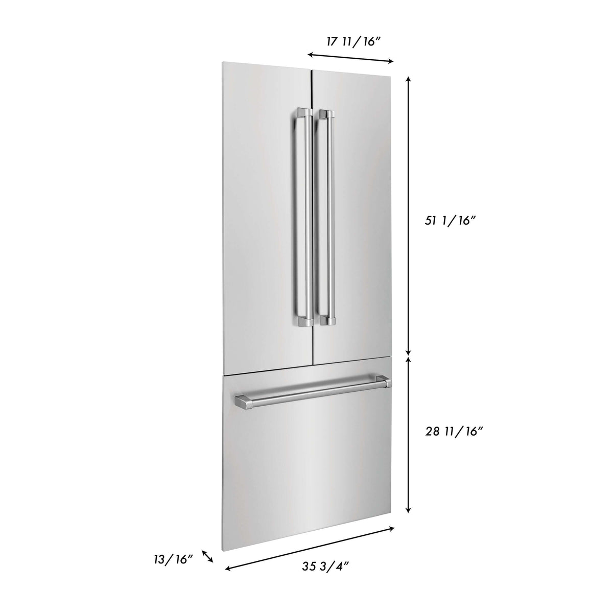 Panels & Handles Only- ZLINE 36 in. Refrigerator Panels in Stainless Steel for a 36 in. Built-in Refrigerator (RPBIV-304-36) - MyBBQDirect