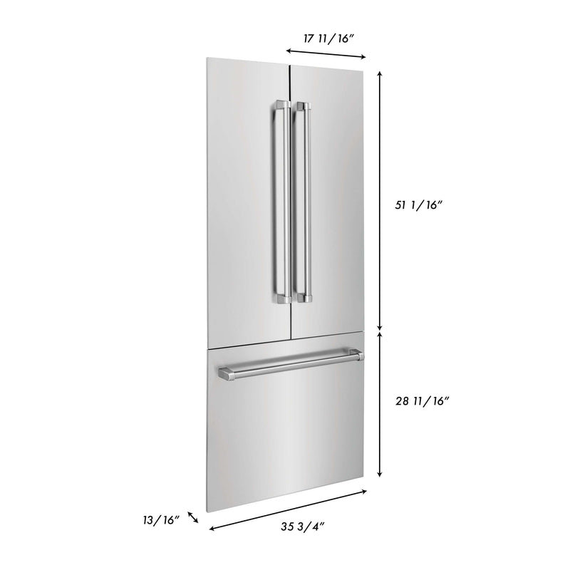 Panels & Handles Only- ZLINE 36 in. Refrigerator Panels in Stainless S