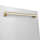 ZLINE 48" Autograph Edition Kitchen Package with Stainless Steel Dual Fuel Range, Range Hood, Dishwasher and Refrigeration with Polished Gold Accents (4KAPR-RARHDWM48-G)