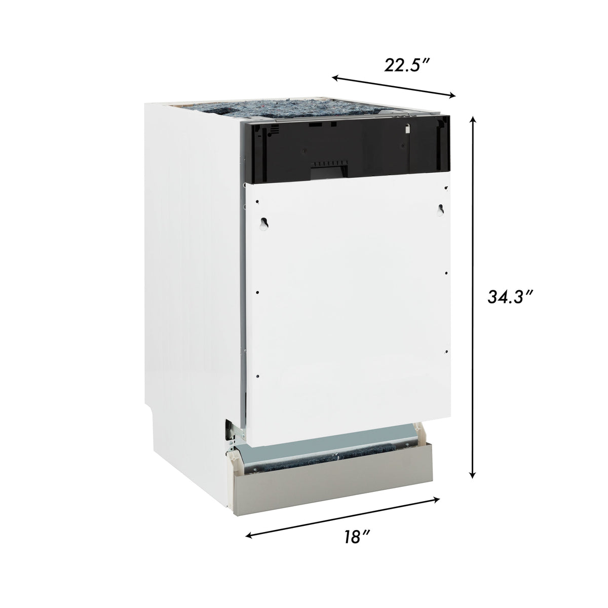 ZLINE 18 in. Tallac Series 3rd Rack Top Control Dishwasher in Custom Panel Ready with Stainless Steel Tub, 51dBa (DWV-18) - MyBBQDirect