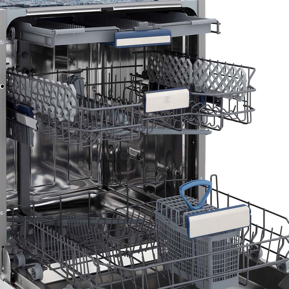 ZLINE 24 in. Tallac Series 3rd Rack Dishwasher in Custom Panel Ready with Stainless Steel Tub, 51dBa (DWV-24) - MyBBQDirect