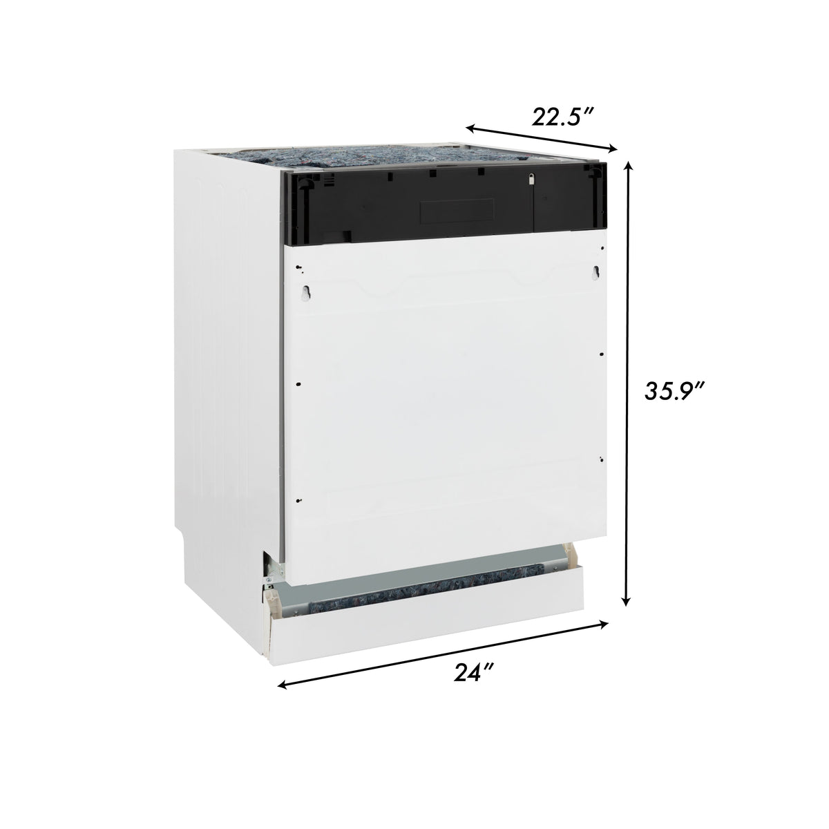 ZLINE 24 in. Tallac Series 3rd Rack Dishwasher in Custom Panel Ready with Stainless Steel Tub, 51dBa (DWV-24) - MyBBQDirect