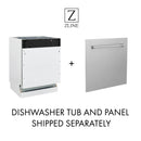 ZLINE Autograph Edition 18” Compact 3rd Rack Top Control Dishwasher in White Matte with Accent Handle, 51dBa (DWVZ-WM-18) - MyBBQDirect