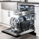 ZLINE Autograph Edition 24 in. 3rd Rack Top Control Tall Tub Dishwasher in Black Stainless Steel with Accent Handle, 51dBa (DWVZ-BS-24) - MyBBQDirect