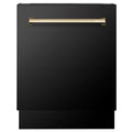 ZLINE Autograph Edition 24 in. 3rd Rack Top Control Tall Tub Dishwasher in Black Stainless Steel with Accent Handle, 51dBa (DWVZ-BS-24) - MyBBQDirect