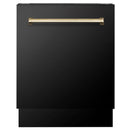 ZLINE Autograph Edition 24 in. 3rd Rack Top Control Tall Tub Dishwasher in Black Stainless Steel with Accent Handle, 51dBa (DWVZ-BS-24) - MyBBQDirect