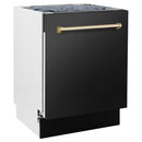 ZLINE Autograph Edition 24 in. 3rd Rack Top Control Tall Tub Dishwasher in Black Stainless Steel with Accent Handle, 51dBa (DWVZ-BS-24) - MyBBQDirect