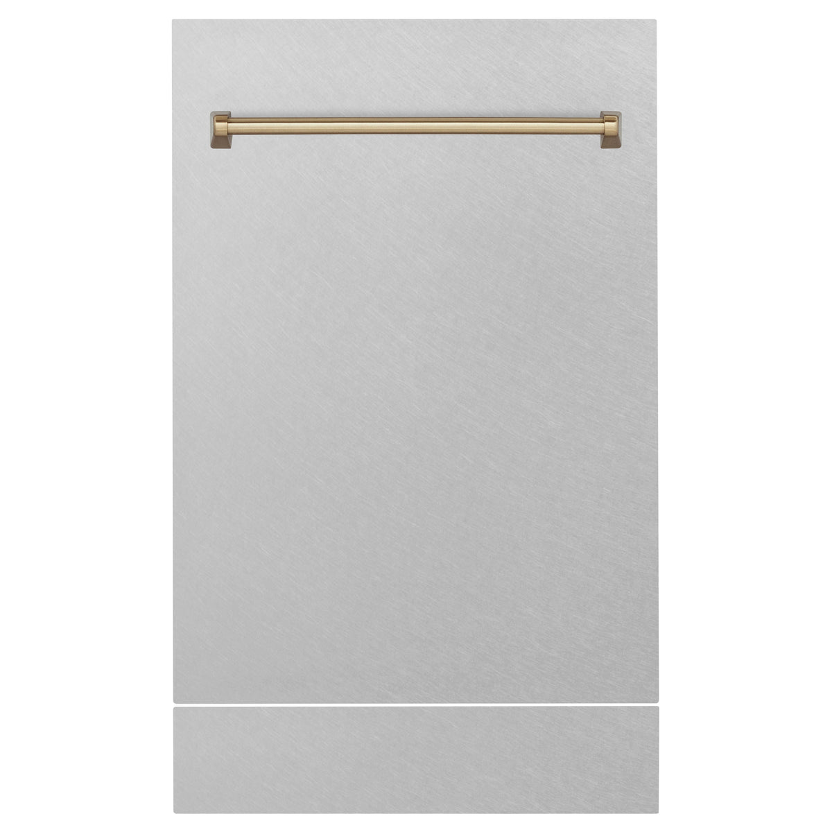 ZLINE 18 in. Autograph Edition Tallac Dishwasher Panel in DuraSnow Stainless Steel with Champagne Bronze Handle (DPVZ-SN-18-CB) - MyBBQDirect