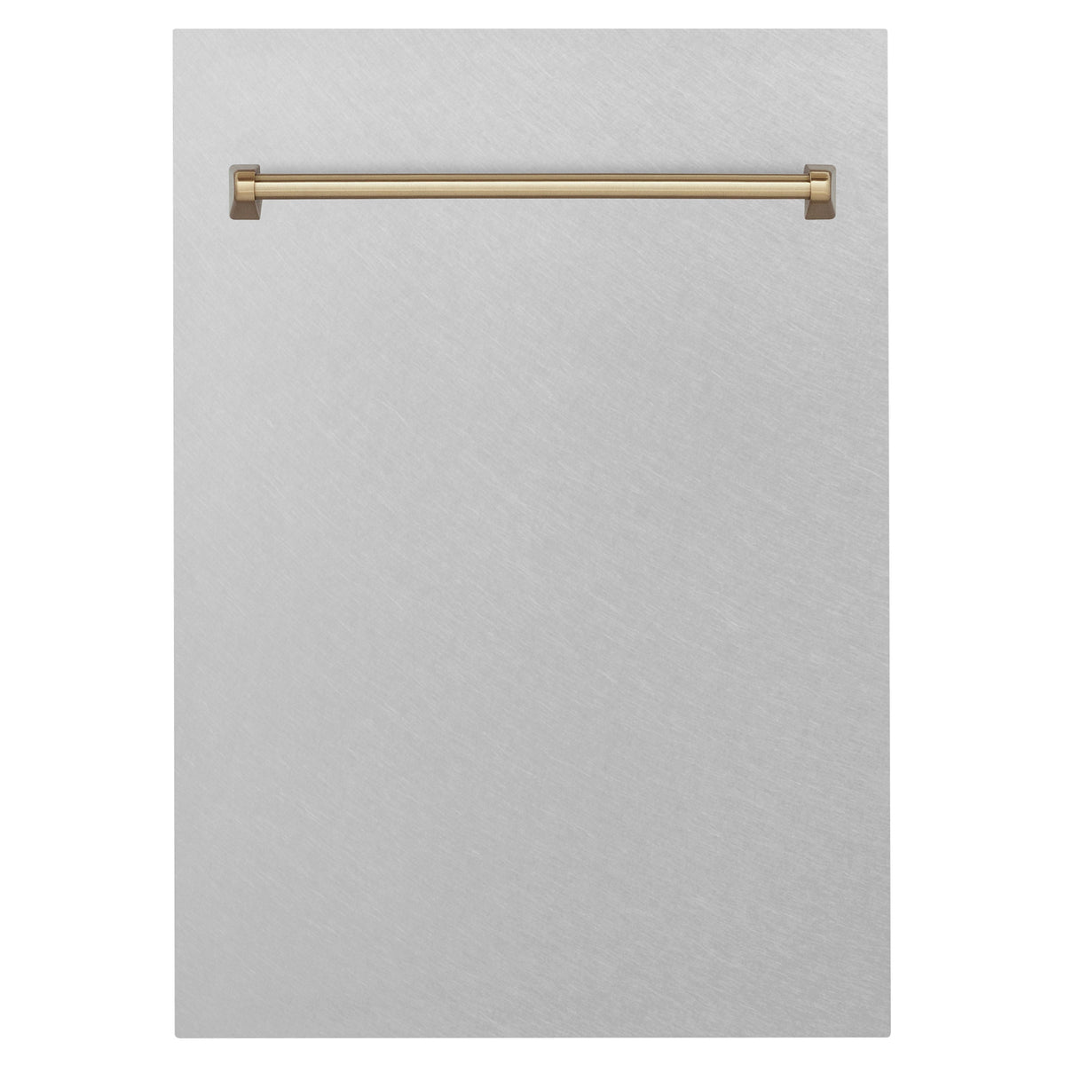 ZLINE 18 in. Autograph Edition Tallac Dishwasher Panel in DuraSnow Stainless Steel with Champagne Bronze Handle (DPVZ-SN-18-CB) - MyBBQDirect