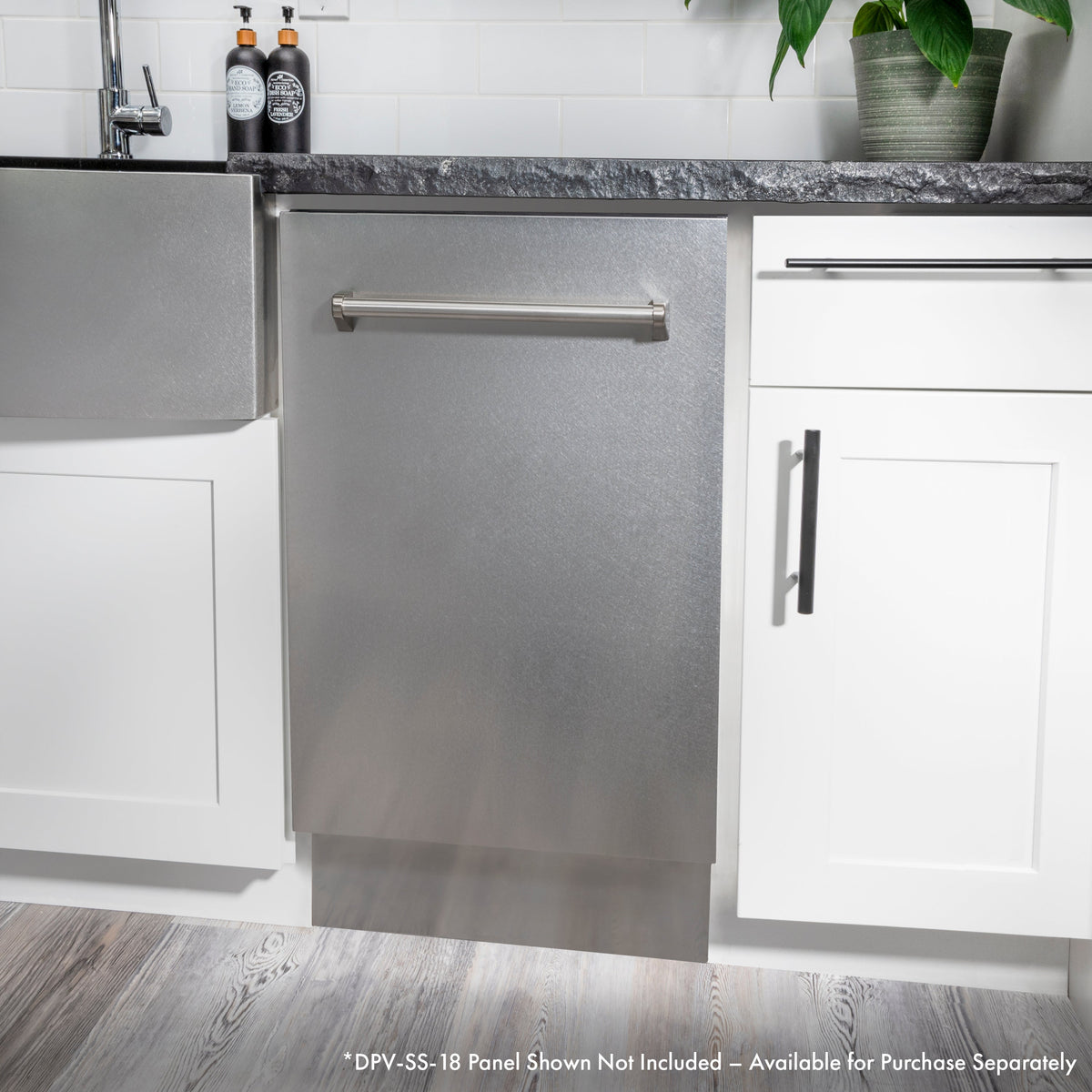 ZLINE 18 in. Tallac Series 3rd Rack Top Control Dishwasher in Custom Panel Ready with Stainless Steel Tub, 51dBa (DWV-18) - MyBBQDirect