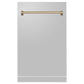ZLINE 18 in. Autograph Edition Tallac Dishwasher Panel in Stainless Steel with Accent Handle (DPVZ-304-18) - MyBBQDirect