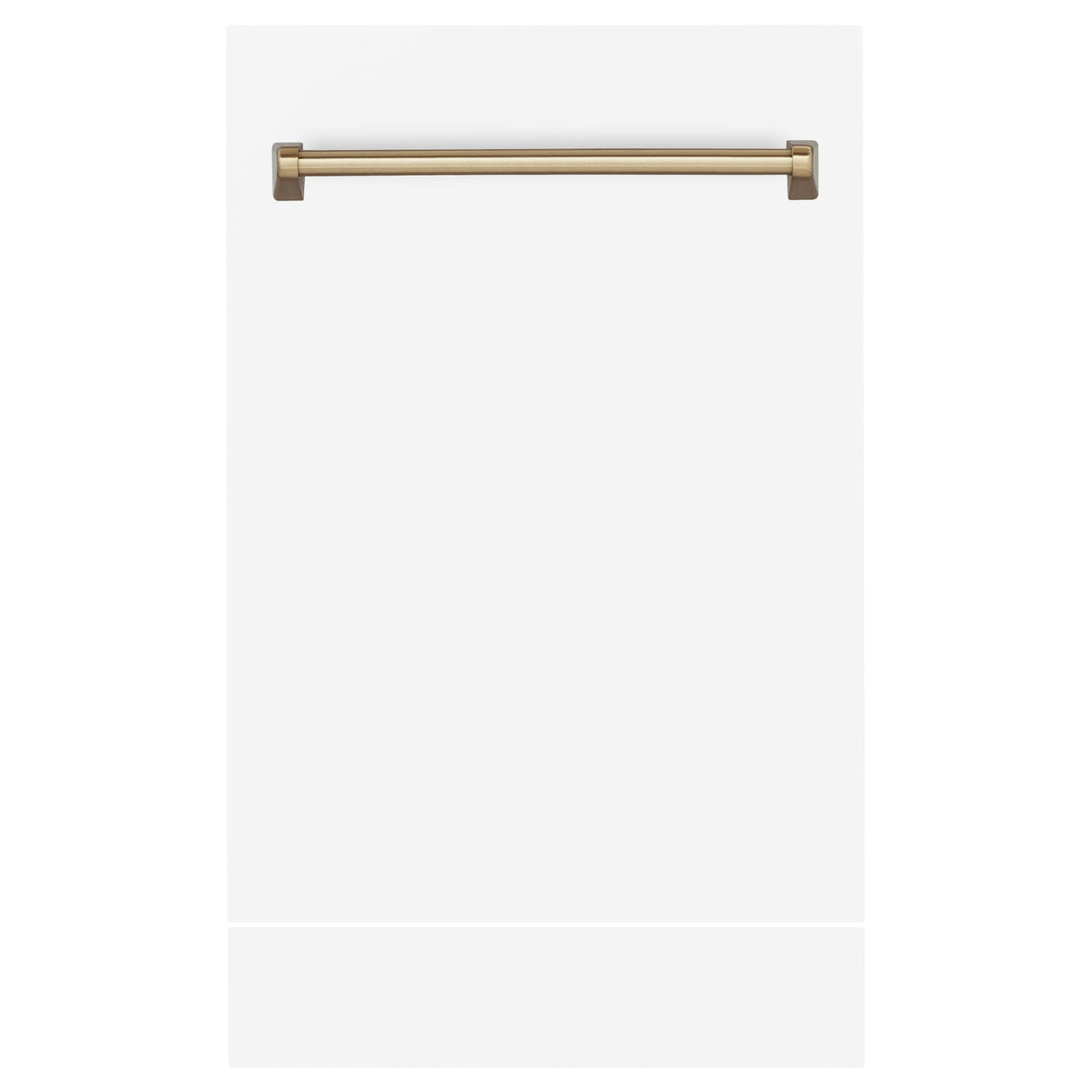 ZLINE 18 in. Autograph Edition Tallac Dishwasher Panel in White Matte with Champagne Bronze Handle (DPVZ-WM-18-CB) - MyBBQDirect