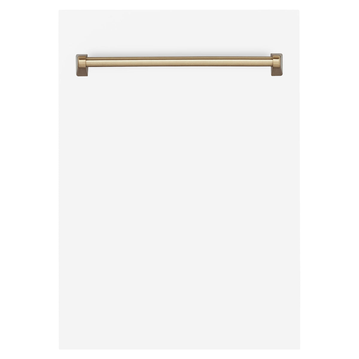 ZLINE 18 in. Autograph Edition Tallac Dishwasher Panel in White Matte with Champagne Bronze Handle (DPVZ-WM-18-CB) - MyBBQDirect