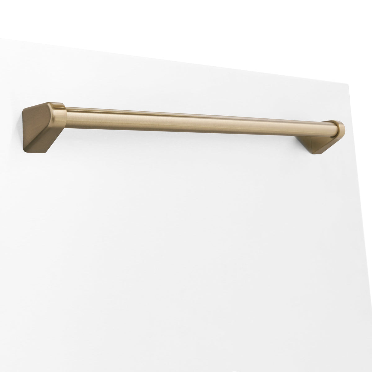 ZLINE 18 in. Autograph Edition Tallac Dishwasher Panel in White Matte with Champagne Bronze Handle (DPVZ-WM-18-CB) - MyBBQDirect
