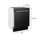 ZLINE 30 in. Autograph Edition Kitchen Package with Black Stainless Steel Dual Fuel Range, Range Hood and Dishwasher with Champagne Bronze Accents (3AKP-RABRHDWV30-CB) - MyBBQDirect