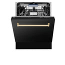 ZLINE Autograph Edition 24 in. 3rd Rack Top Control Tall Tub Dishwasher in Black Stainless Steel with Accent Handle, 51dBa (DWVZ-BS-24) - MyBBQDirect