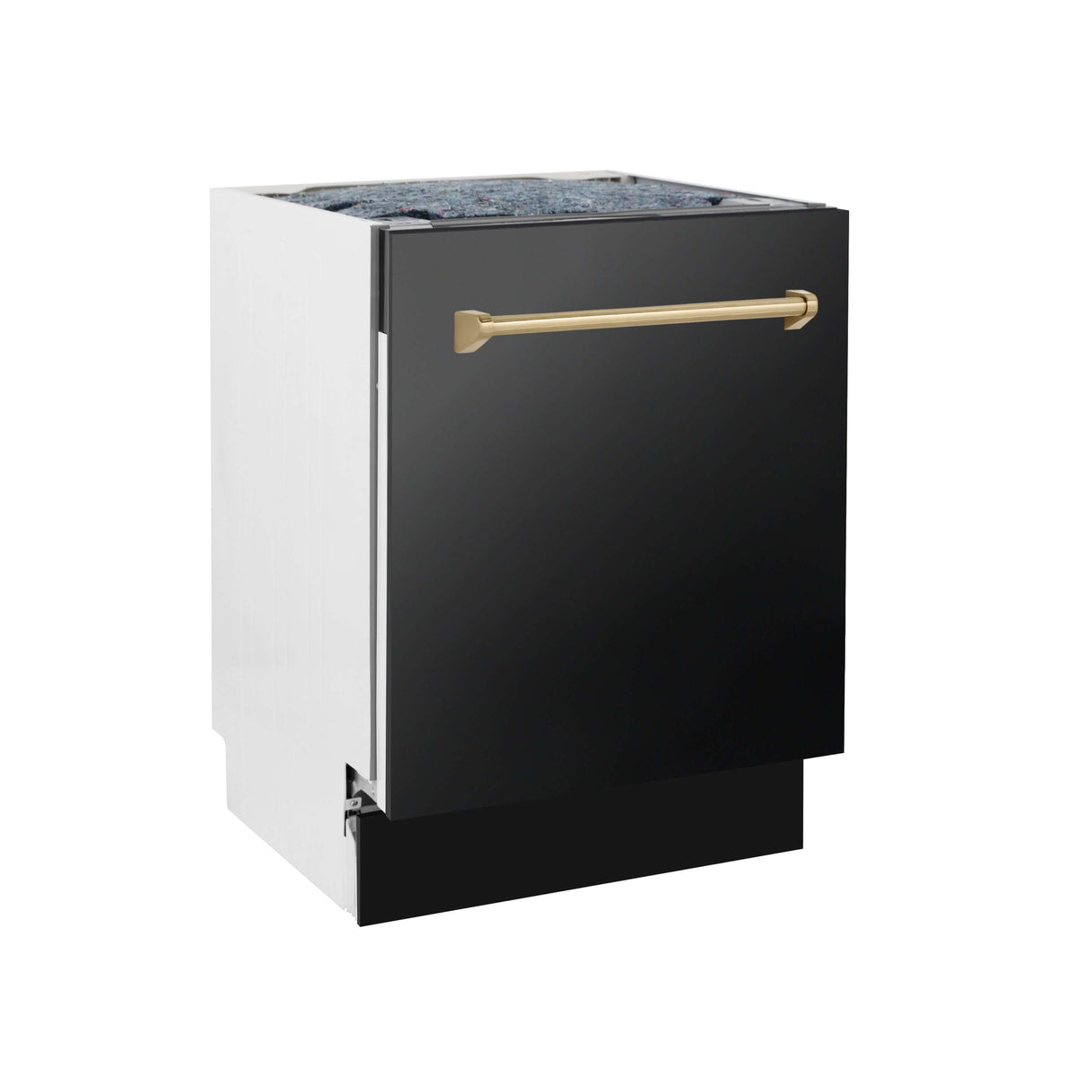 ZLINE 30 in. Autograph Edition Kitchen Package with Black Stainless Steel Dual Fuel Range, Range Hood and Dishwasher with Champagne Bronze Accents (3AKP-RABRHDWV30-CB) - MyBBQDirect