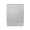 ZLINE Autograph Edition 24 in. 3rd Rack Top Control Tall Tub Dishwasher in Fingerprint Resistant Stainless Steel with Accent Handle, 51dBa (DWVZ-SN-24)