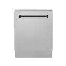 ZLINE Autograph Edition 24 in. 3rd Rack Top Control Tall Tub Dishwasher in Fingerprint Resistant Stainless Steel with Accent Handle, 51dBa (DWVZ-SN-24)