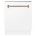 ZLINE Autograph Edition 24 in. 3rd Rack Top Control Tall Tub Dishwasher in White Matte with Accent Handle, 51dBa (DWVZ-WM-24) - MyBBQDirect