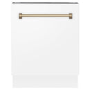 ZLINE Autograph Edition 24 in. 3rd Rack Top Control Tall Tub Dishwasher in White Matte with Accent Handle, 51dBa (DWVZ-WM-24) - MyBBQDirect