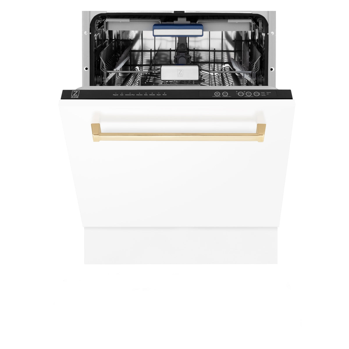 ZLINE Autograph Edition 24 in. 3rd Rack Top Control Tall Tub Dishwasher in White Matte with Accent Handle, 51dBa (DWVZ-WM-24) - MyBBQDirect