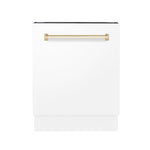 ZLINE Autograph Edition 24 in. 3rd Rack Top Control Tall Tub Dishwasher in White Matte with Accent Handle, 51dBa (DWVZ-WM-24) - MyBBQDirect