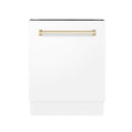ZLINE Autograph Edition 24 in. 3rd Rack Top Control Tall Tub Dishwasher in White Matte with Accent Handle, 51dBa (DWVZ-WM-24) - MyBBQDirect