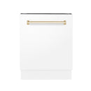 ZLINE Autograph Edition 24 in. 3rd Rack Top Control Tall Tub Dishwasher in White Matte with Accent Handle, 51dBa (DWVZ-WM-24) - MyBBQDirect