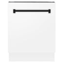 ZLINE Autograph Edition 24 in. 3rd Rack Top Control Tall Tub Dishwasher in White Matte with Accent Handle, 51dBa (DWVZ-WM-24) - MyBBQDirect