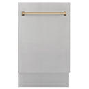 ZLINE Autograph Edition 18” Compact 3rd Rack Top Control Dishwasher in Stainless Steel with Accent Handle, 51dBa (DWVZ-304-18)