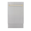 ZLINE Autograph Edition 18” Compact 3rd Rack Top Control Dishwasher in Stainless Steel with Accent Handle, 51dBa (DWVZ-304-18)